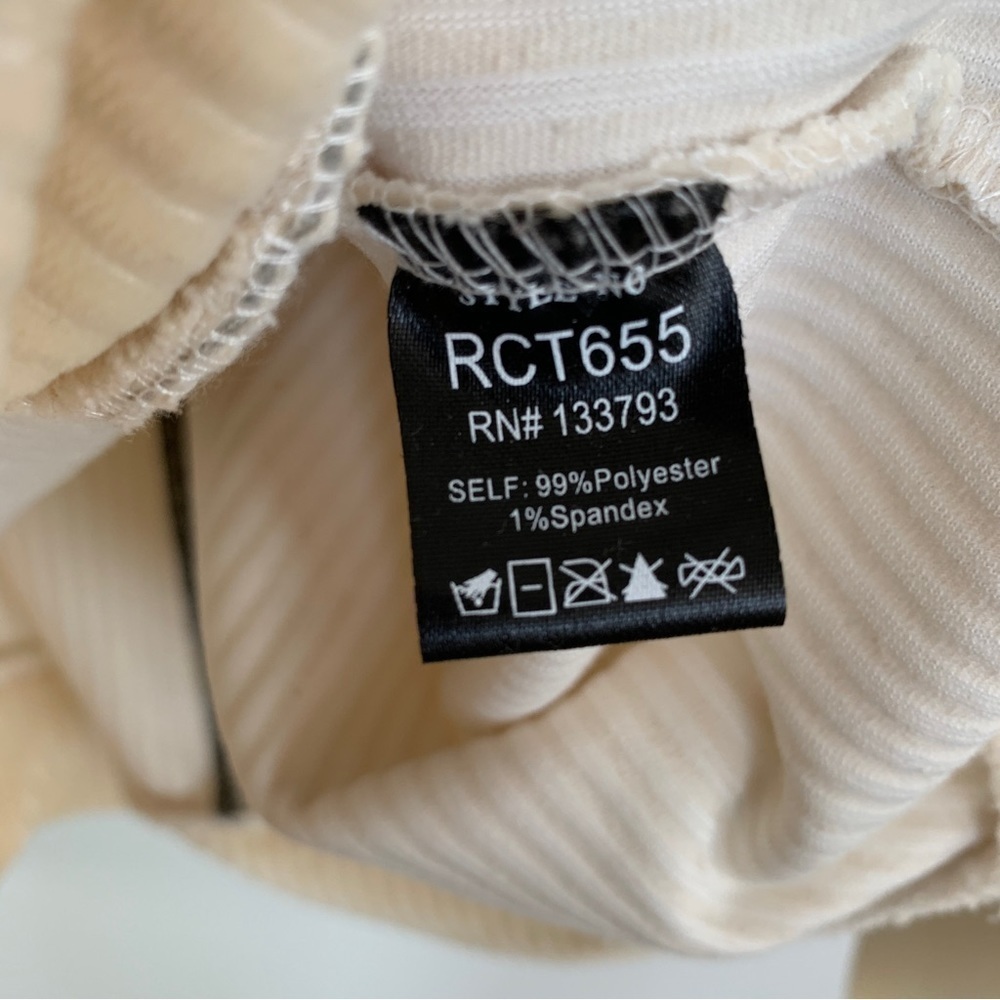 POL Cream &‎ Gray Ribbed Hoodie Size L - Picture 7 of 9